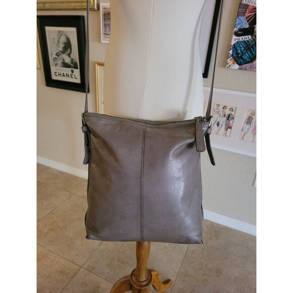 HOBO International CHALKY GREEN GRAY GENUINE LEATHER SHOULDER BAG HANDBAG PURSE - Picture 6 of 7